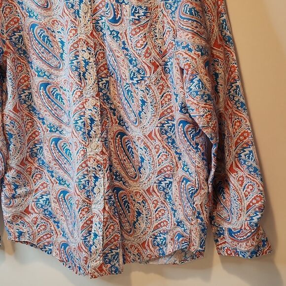 Alan Flusser Paisley Floral Print Button Up Shirt Men's Size Medium EUC NICE!! - Picture 9 of 13